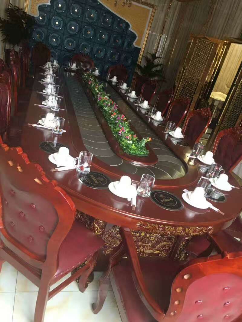 15人20人电动餐桌大圆桌 酒店中式电动转盘电磁炉