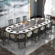 自助餐台无烟回转涮烤一体式转转传送带