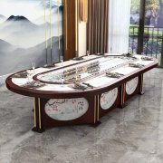 岳灵峰单涮无烟旋转小火锅设备全套回转转转传