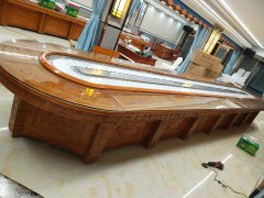 酒店电动餐桌大圆桌饭店食堂10人15人20人岩板圆